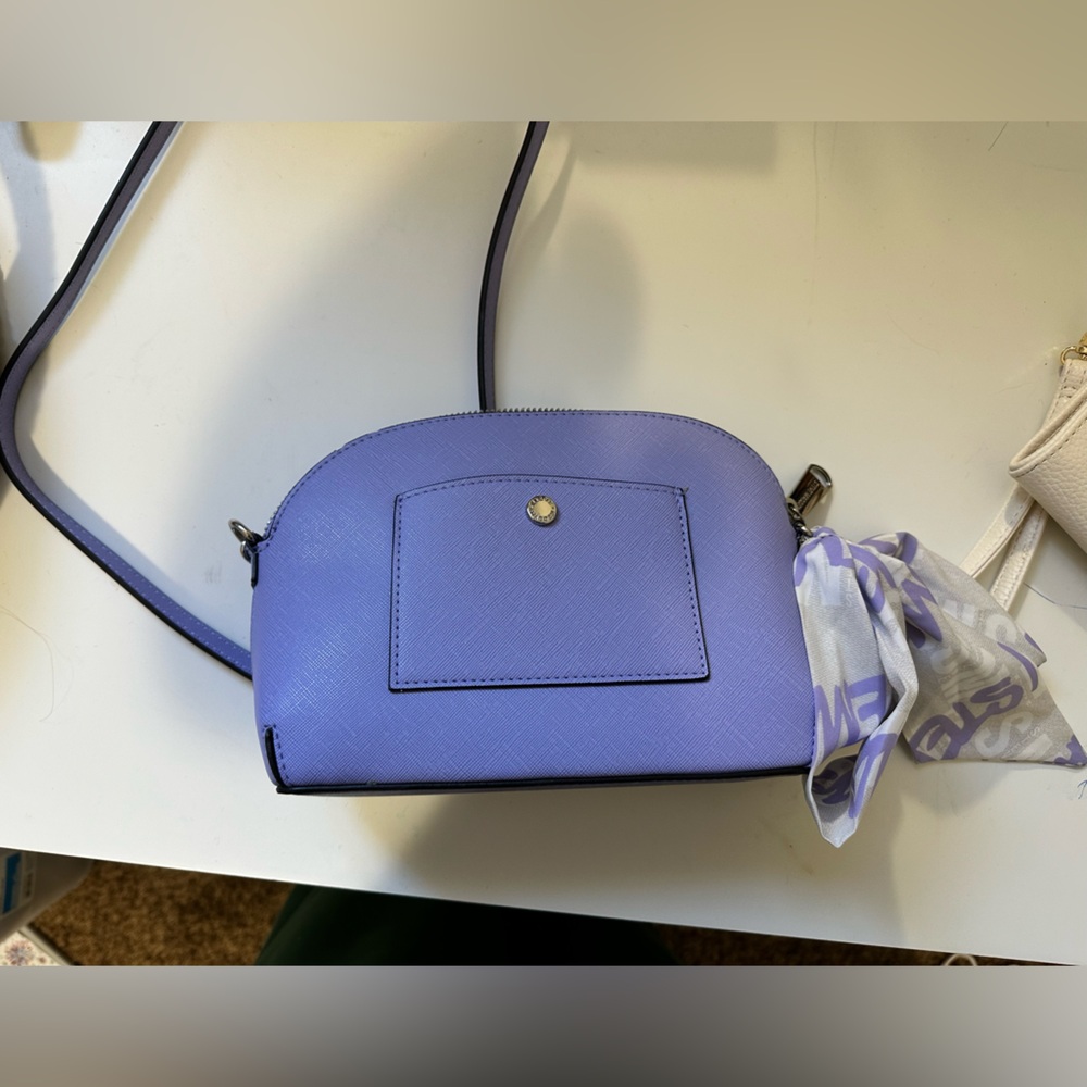 Steve Madden Purple Crossbody Bag with Scarf Accent